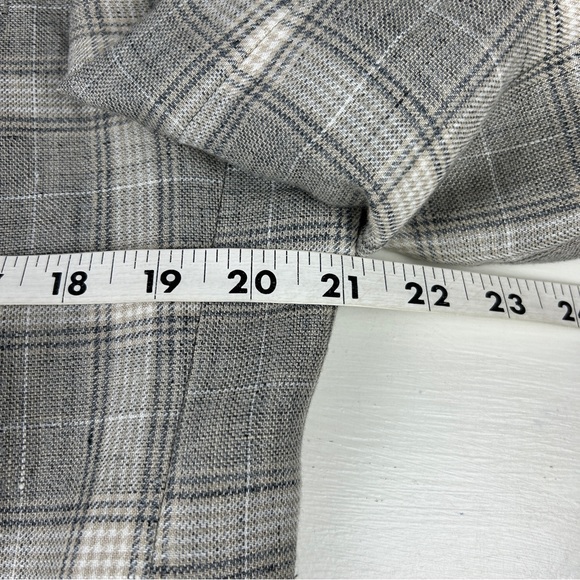 Sand Copenhagen Plaid Blazer Men 40R Jacket Gray Check Single Breasted Linen - Picture 6 of 10
